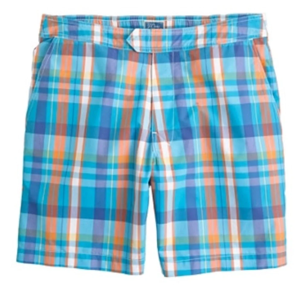 J. Crew - Mens 7” Plaid Board Shorts Swim Trunks
